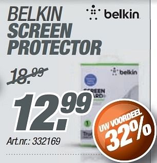 Promoties Belkin screen protector - BELKIN - Geldig van 09/12/2013 tot 23/12/2013 bij Auva