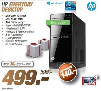 Promoties Hp everyday desktop - Everyday - Geldig van 09/12/2013 tot 23/12/2013 bij Auva