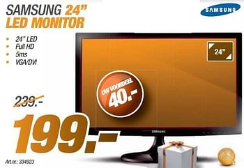 Promoties Samsung 24 led monitor - Samsung - Geldig van 09/12/2013 tot 23/12/2013 bij Auva