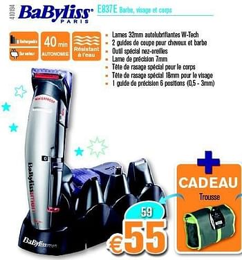 Promotions Babyliss e837e barbe, visage et corps - Babyliss - Valide de 09/12/2013 à 31/12/2013 chez Krefel