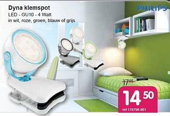 Promoties Dyna klemspot - Philips - Geldig van 09/12/2013 tot 31/12/2013 bij Freetime