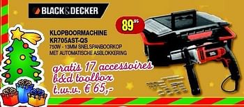Promoties Black + decker klopboormachine kr705ast-qs - Black & Decker - Geldig van 11/12/2013 tot 31/12/2013 bij Bouwcenter Frans Vlaeminck