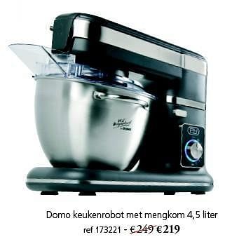 Promoties Domo keukenrobot met mengkom - Domo - Geldig van 16/12/2013 tot 05/01/2014 bij Freetime