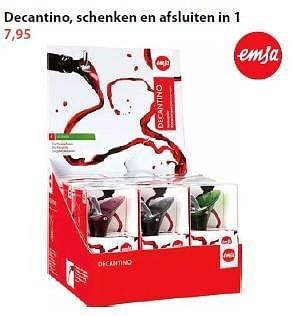 Promoties Decantino, schenken en afsluiten in 1 - Emsa - Geldig van 16/12/2013 tot 12/01/2014 bij Freetime