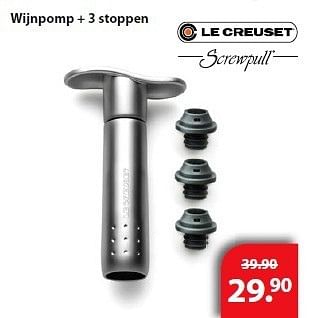 Promoties Wijnpomp + 3 stoppen - Le creuset - Geldig van 16/12/2013 tot 12/01/2014 bij Freetime