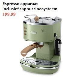Promoties Delonghi espresso apparaat inclusief cappuccinosysteem - Delonghi - Geldig van 16/12/2013 tot 12/01/2014 bij Freetime