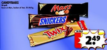 Promotions Candybars - Mars Snacks - Valide de 26/12/2013 à 29/12/2013 chez Kruidvat