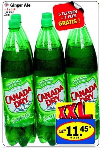 Promoties Ginger ale - Canada Dry - Geldig van 02/01/2014 tot 08/01/2014 bij Lidl