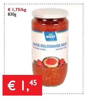 Promoties Bolognaise saus - Winny - Geldig van 02/01/2014 tot 14/01/2014 bij Prima