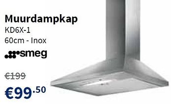 Promoties Muurdampkap kd6x-1 - Smeg - Geldig van 02/01/2014 tot 15/01/2014 bij Cevo Market