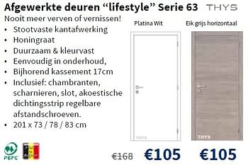 Promoties Afgewerkte deuren lifestyle serie 63 - Thys - Geldig van 02/01/2014 tot 15/01/2014 bij Cevo Market