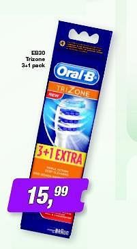 Promoties Oral-b eb30 trizone 3+1 pack - Oral-B - Geldig van 03/01/2014 tot 31/01/2014 bij ElectronicPartner