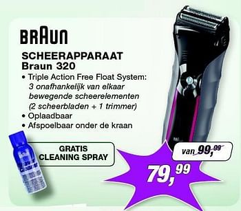 Promoties Braun scheerapparaat braun 320 - Braun - Geldig van 03/01/2014 tot 31/01/2014 bij ElectronicPartner