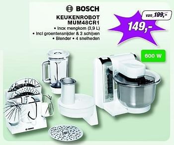 Promoties Bosch keukenrobot mum48cr1 - Bosch - Geldig van 03/01/2014 tot 31/01/2014 bij ElectronicPartner