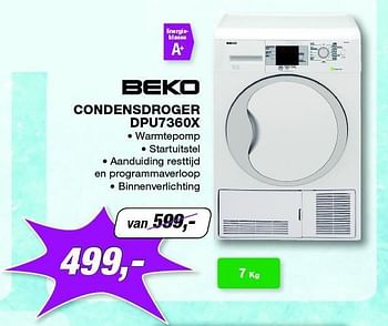 Promoties Beko condensdroger dpu7360x - Beko - Geldig van 03/01/2014 tot 31/01/2014 bij ElectronicPartner