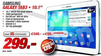 Promoties Samsung galaxy tab3 10.1 - Samsung - Geldig van 03/01/2014 tot 19/01/2014 bij VCD