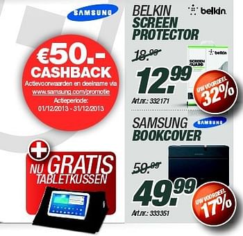 Promoties Belkin screen protector - BELKIN - Geldig van 03/01/2014 tot 19/01/2014 bij VCD