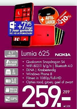 Promoties Nokia lumia 625 - Nokia - Geldig van 03/01/2014 tot 31/01/2014 bij PC Center