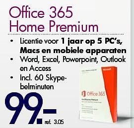 Promoties Office 365 home premium - Microsoft - Geldig van 03/01/2014 tot 31/01/2014 bij PC Center