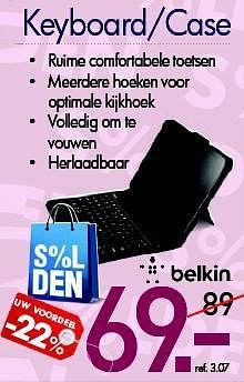 Promoties Belkin keyboard-case - BELKIN - Geldig van 03/01/2014 tot 31/01/2014 bij PC Center