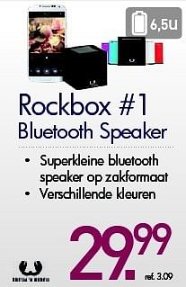 Promoties Rockbox #1 bluetooth speaker - Fresh 'n Rebel - Geldig van 03/01/2014 tot 31/01/2014 bij PC Center