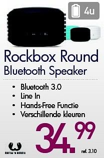Promoties Rockbox round bluetooth speaker - Fresh 'n Rebel - Geldig van 03/01/2014 tot 31/01/2014 bij PC Center