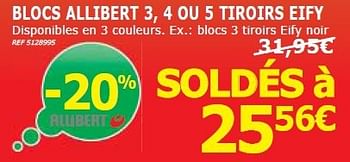 Promotions Blocs allibert 3, 4 ou 5 tiroirs eify - Allibert - Valide de 03/01/2014 à 13/01/2014 chez BricoPlanit