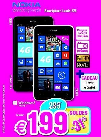 Promotions Nokia smartphone lumia 625 - Nokia - Valide de 03/01/2014 à 31/01/2014 chez Krefel