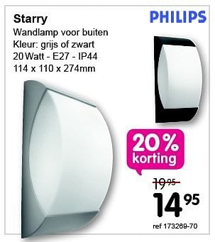 Promoties Starry wandlamp voor buiten - Philips - Geldig van 06/01/2014 tot 31/01/2014 bij Freetime