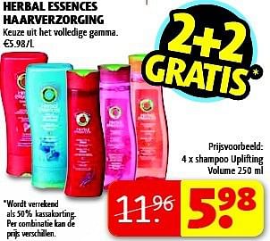 Promoties 4 x shampoo uplifting volume - Herbal Essences - Geldig van 07/01/2014 tot 12/01/2014 bij Kruidvat