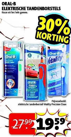 Promoties Elektrische tandenborstel vitality precision clean - Oral-B - Geldig van 07/01/2014 tot 12/01/2014 bij Kruidvat