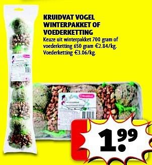 Promoties Kruidvat vogel winterpakket of voederketting - Huismerk - Kruidvat - Geldig van 07/01/2014 tot 12/01/2014 bij Kruidvat