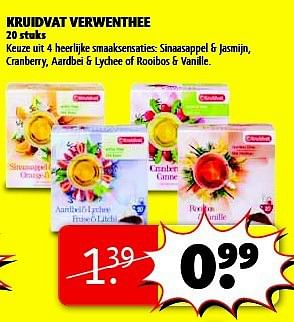 Promoties Kruidvat verwenthee - Huismerk - Kruidvat - Geldig van 07/01/2014 tot 12/01/2014 bij Kruidvat
