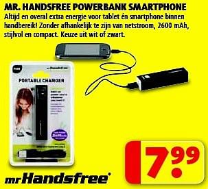 Promoties Mr. handsfree powerbank smartphone - Mr. Handsfree - Geldig van 07/01/2014 tot 12/01/2014 bij Kruidvat
