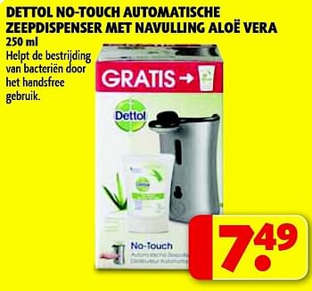 maart Golven Gespecificeerd Dettol Dettol no-touch automatische zeepdispenser met navulling aloë vera -  Promotie bij Kruidvat