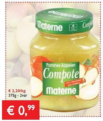 Promoties Compote materne - Materne - Geldig van 16/01/2014 tot 28/01/2014 bij Prima