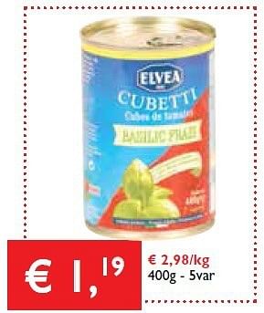 Promoties Elvea cubetti - Elvea - Geldig van 16/01/2014 tot 28/01/2014 bij Prima