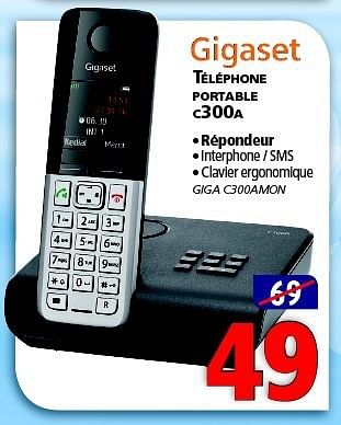 Promotions Gigaset telephone portable c300a - Gigaset - Valide de 23/01/2014 à 12/02/2014 chez Kitchenmarket