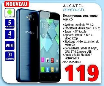Promotions Alcatel smartphone one touch pop c5 - Alcatel - Valide de 23/01/2014 à 12/02/2014 chez Kitchenmarket
