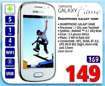 Promotions Samsung galaxy smartphone galaxy fame - Samsung - Valide de 23/01/2014 à 12/02/2014 chez Kitchenmarket
