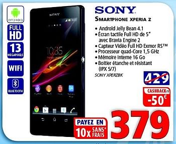 Promotions Sony smartphone xperia z - Sony - Valide de 23/01/2014 à 12/02/2014 chez Kitchenmarket
