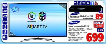 Promotions Samsung smart led tv ue46f6320 - Samsung - Valide de 23/01/2014 à 12/02/2014 chez Kitchenmarket