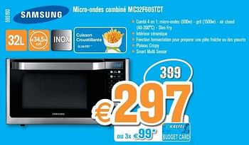 Promotions Samsung micro-ondes combiné mc32f606tct - Samsung - Valide de 27/01/2014 à 23/02/2014 chez Krefel