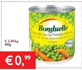 Promoties Boontjes zeer fijn - erwtjes extra fijn - Bonduelle - Geldig van 30/01/2014 tot 11/02/2014 bij Prima