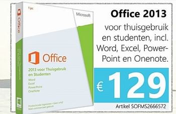 Promoties Microsoft office 2013 - Microsoft - Geldig van 01/02/2014 tot 31/03/2014 bij Compudeals