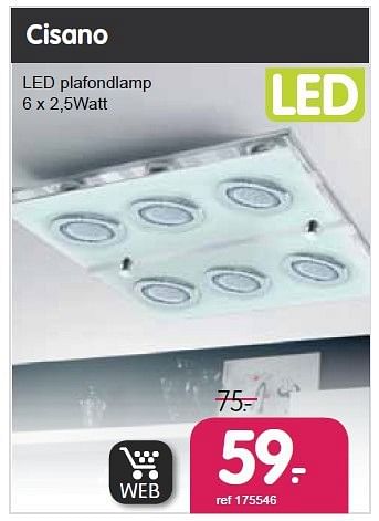 Promoties Led plafondlamp - Huismerk - Free Time - Geldig van 03/02/2014 tot 02/03/2014 bij Freetime