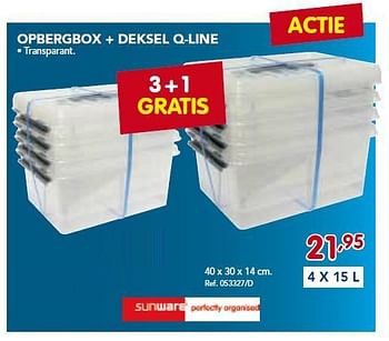 Promoties Opbergbox + deksel q-line - Q-line - Geldig van 03/02/2014 tot 22/02/2014 bij Group Meno