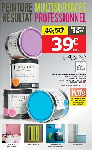 Promoties Peinture multisurfaces perfection - Perfection - Geldig van 05/02/2014 tot 20/02/2014 bij BricoPlanit