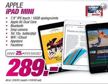 Promoties Apple ipad mini - Apple - Geldig van 10/02/2014 tot 05/03/2014 bij Auva