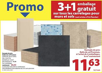 Promotions Dalles de sol premium - Produit maison - Gamma - Valide de 12/02/2014 à 24/02/2014 chez Gamma